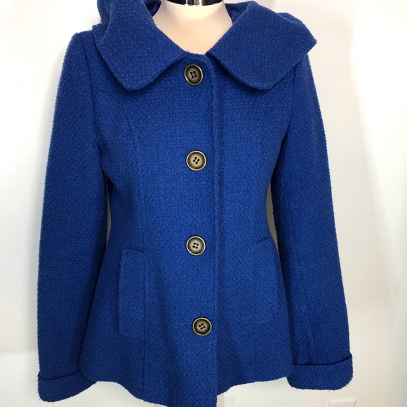 Tulle Anthro blue coat size M - Picture 2 of 8